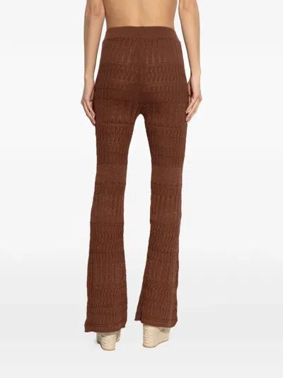 Akep オープンワーク ストレートパンツ In Brown