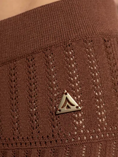 Akep オープンワーク ストレートパンツ In Brown