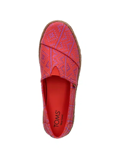 Toms 브레이디드 트리밍 플랫 에스파드리유 In Red