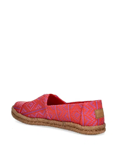Toms 브레이디드 트리밍 플랫 에스파드리유 In Red