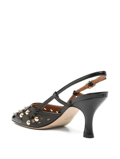 Evaluna Round-toe Studded Pumps In Black
