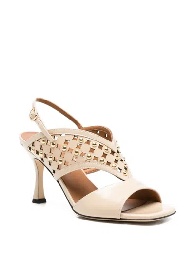 Evaluna Stud-embellishment Sandals In Neutral