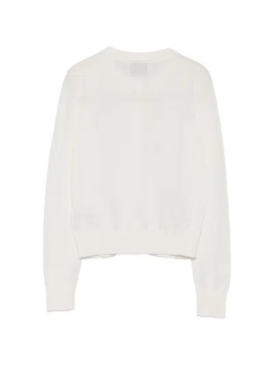 Alpha Studio 버튼 가디건 In White