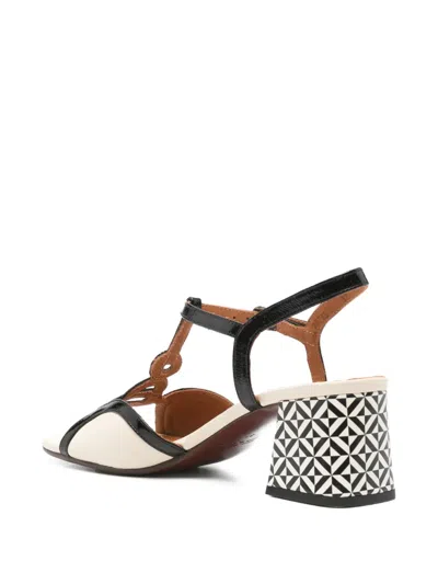 Chie Mihara T-strap Patterned Sandals In Black