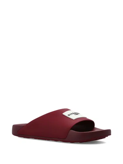 Givenchy 로고 패치 샌들 In Burgundy
