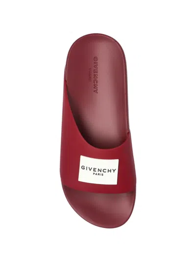 Givenchy 로고 패치 샌들 In Burgundy