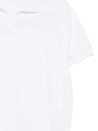 Diktat 파인 니트 V넥 폴로 셔츠 In White