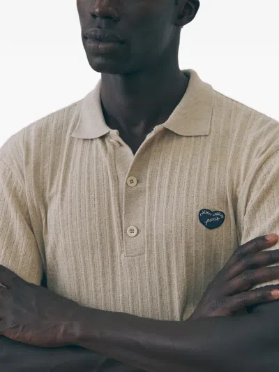 Maison Labiche 하트 패치 폴로 셔츠 In Brown