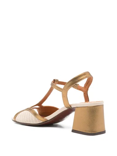 Chie Mihara T-strap Perforated Sandals In Neutral