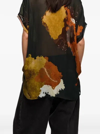 Bimba Y Lola Blot Pattern Button Shirt In Black