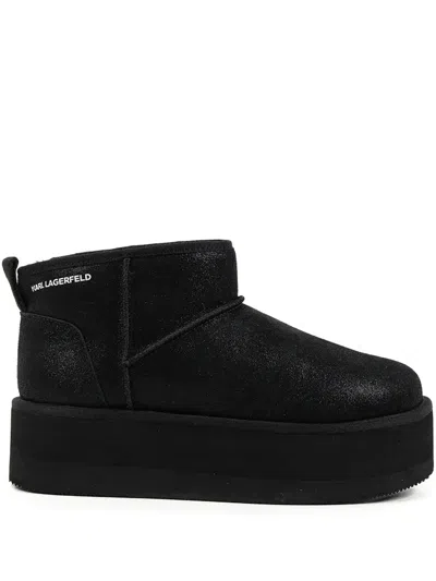 Karl Lagerfeld Thermo Pull-on Ankle Boots In Black