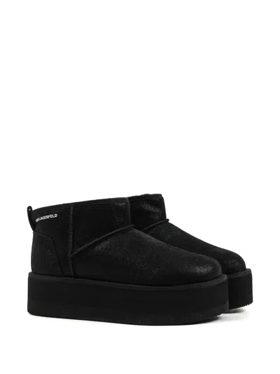 Karl Lagerfeld Thermo Pull-on Ankle Boots In Black