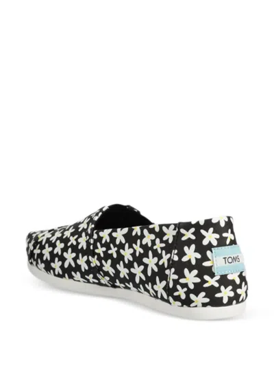 Toms 플로럴 패턴 플랫 에스파드리유 In Black