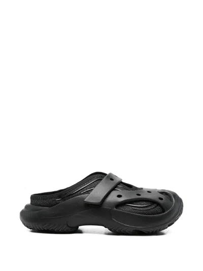 Crocs Caged Perforated Strap Clogs In Black