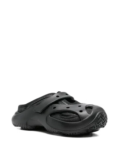 Crocs Caged Perforated Strap Clogs In Black