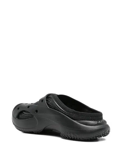 Crocs Caged Perforated Strap Clogs In Black