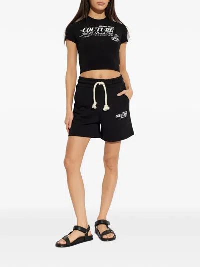 Versace Jeans Couture Drawstring Shorts In Black