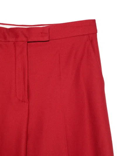 Max Mara Cotton Gabardine Jersey Trousers In Red