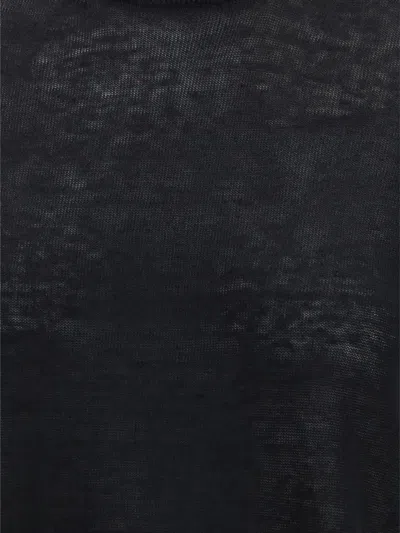 S Max Mara 스트라이프 리넨 티셔츠 In Black