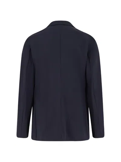 Aspesi Flap-pocket Two-button Blazer In Blue