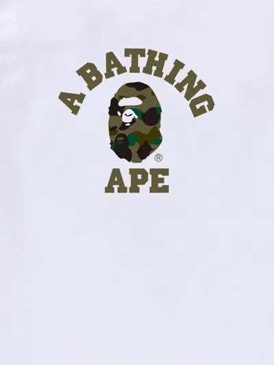 A Bathing Ape 카무플라주 프린트 티셔츠 In White