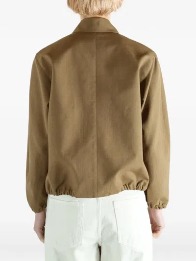 Auralee Zip Collar Jacket In Brown