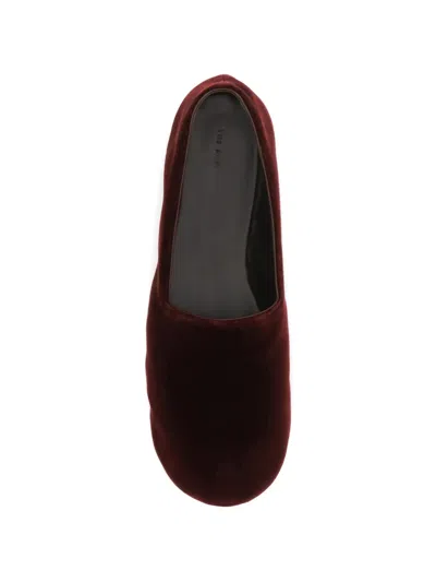 The Row Ponti Velvet Slip-on Shoes In Brown