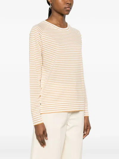 Herno Striped T-shirt In Brown