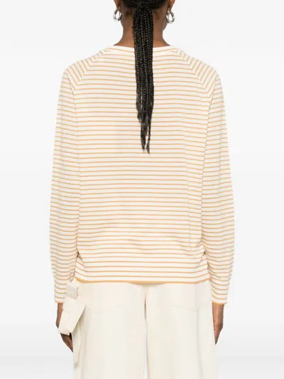 Herno Striped T-shirt In Brown