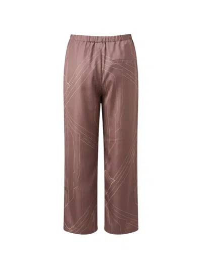 Alysi 패턴 팔라초 팬츠 In Brown