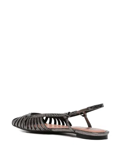 Bibi Lou Plomo Woven Slingback Flat Pumps In Silver