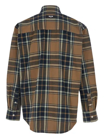LOGO-PATCH CHECK-PATTERN SHIRT