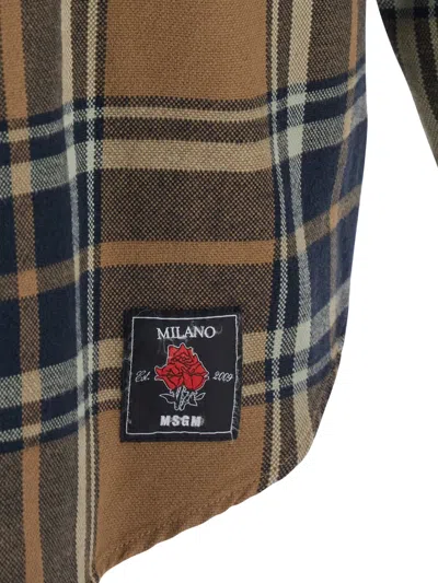 LOGO-PATCH CHECK-PATTERN SHIRT