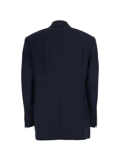 Tagliatore Lorelei Blue Double-breasted Jacket With Notched Revers In Fabric For Women In Blue