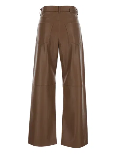 S Max Mara 절개선 디테일 포켓 팬츠 In Brown