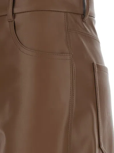 S Max Mara 절개선 디테일 포켓 팬츠 In Brown