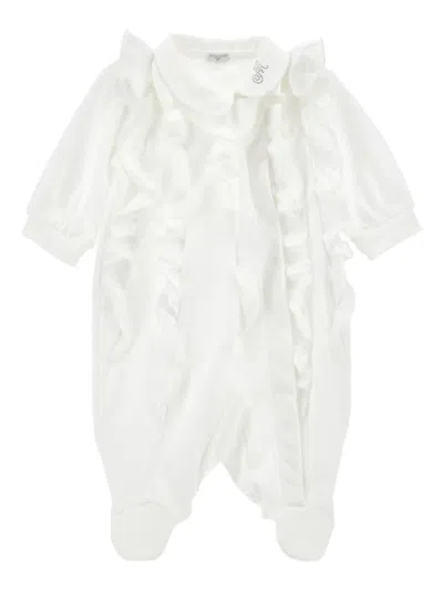 Monnalisa Ruffled Romper In White