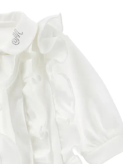 Monnalisa Ruffled Romper In White