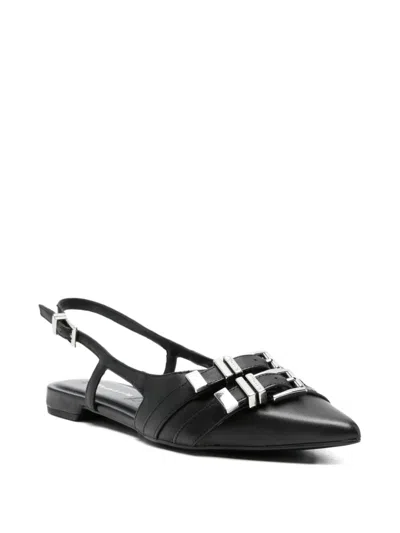 Tamaris バックルストラップ フラットパンプス In Black