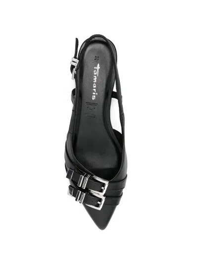 Tamaris バックルストラップ フラットパンプス In Black