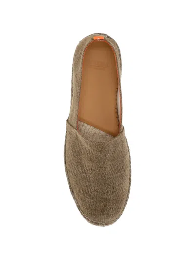 Abarca Flat Espadrilles In Brown
