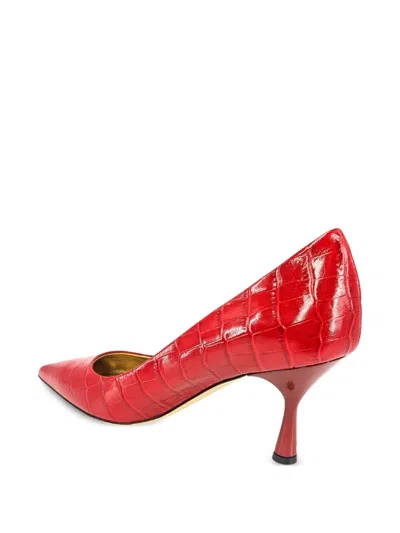 Madison.maison 아누치아 레더 크로커다일 이펙트 펌프스 In Red