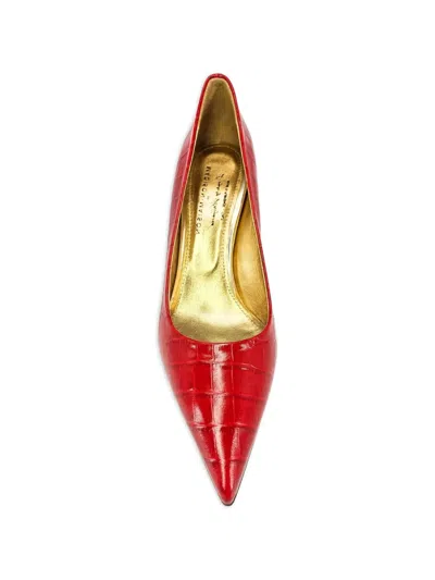 Madison.maison 아누치아 레더 크로커다일 이펙트 펌프스 In Red
