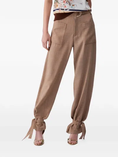 Liu •jo 벨트 팬츠 In Brown