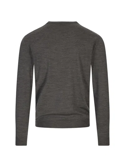 Fedeli V넥 울 스웨터 In Gray
