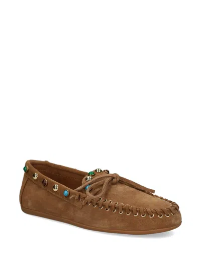 Bibi Lou 스터드 타이 로퍼 In Brown