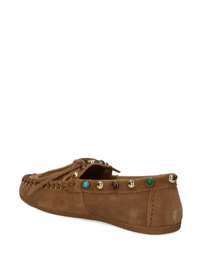 Bibi Lou 스터드 타이 로퍼 In Brown