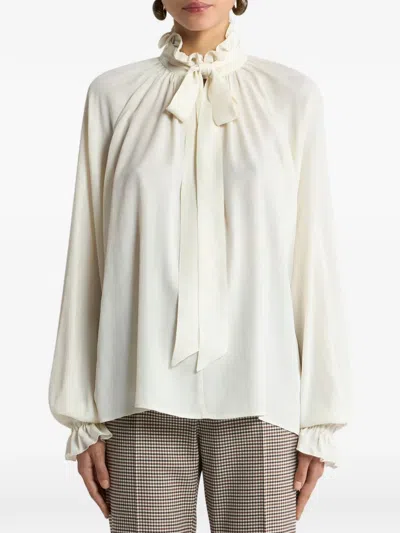 Etro 자카드 스카프 블라우스 In White