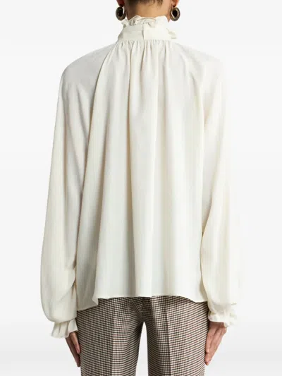 Etro 자카드 스카프 블라우스 In White