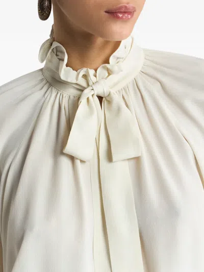 Etro 자카드 스카프 블라우스 In White
